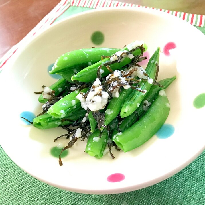 スナップえんどうの塩昆布*塩麹和え